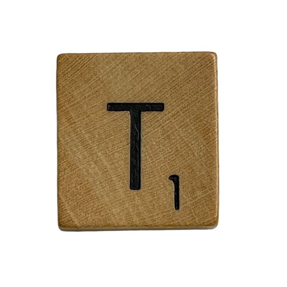 Scrabble Game Piece Letter T Replacement Wood Tile Genuine Standard Edition mq